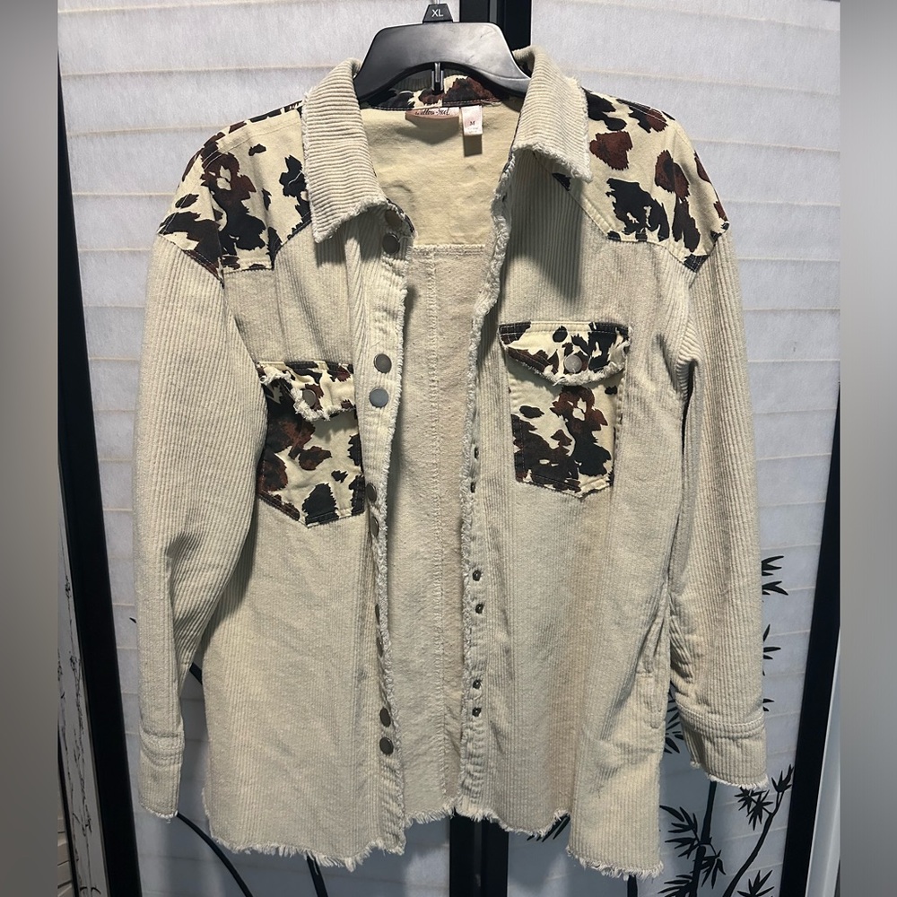 Cow print flannel